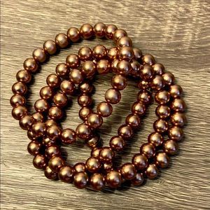 Brown stretch bracelets